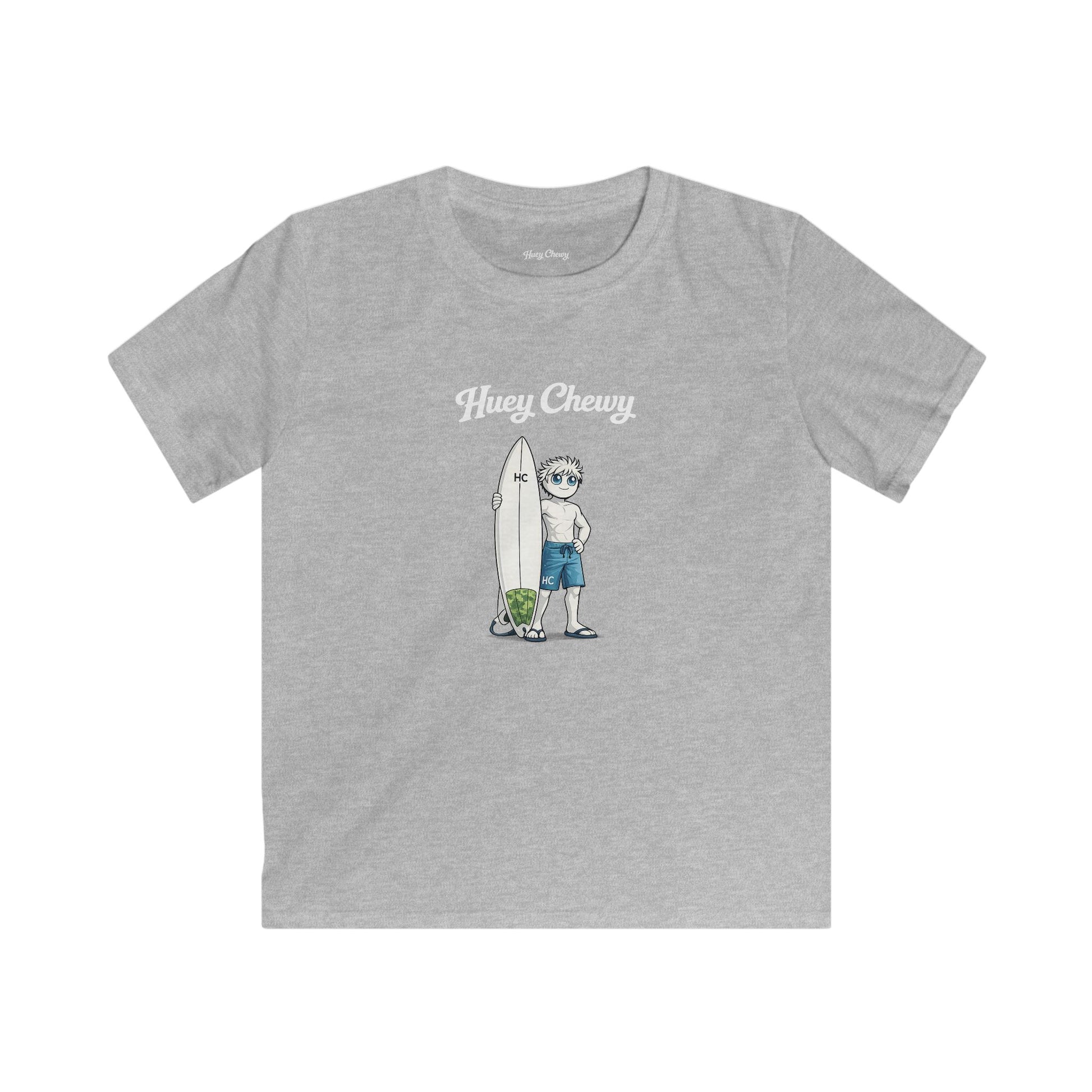 Huey Chewy surfer t-shirt in light grey - flat lay