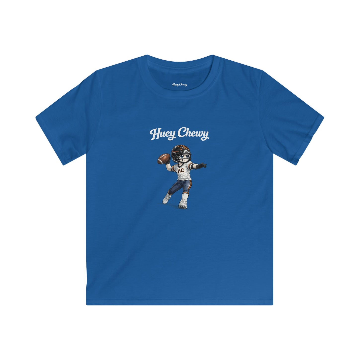 Huey Chewy American football player t-shirt in blue - flat lay