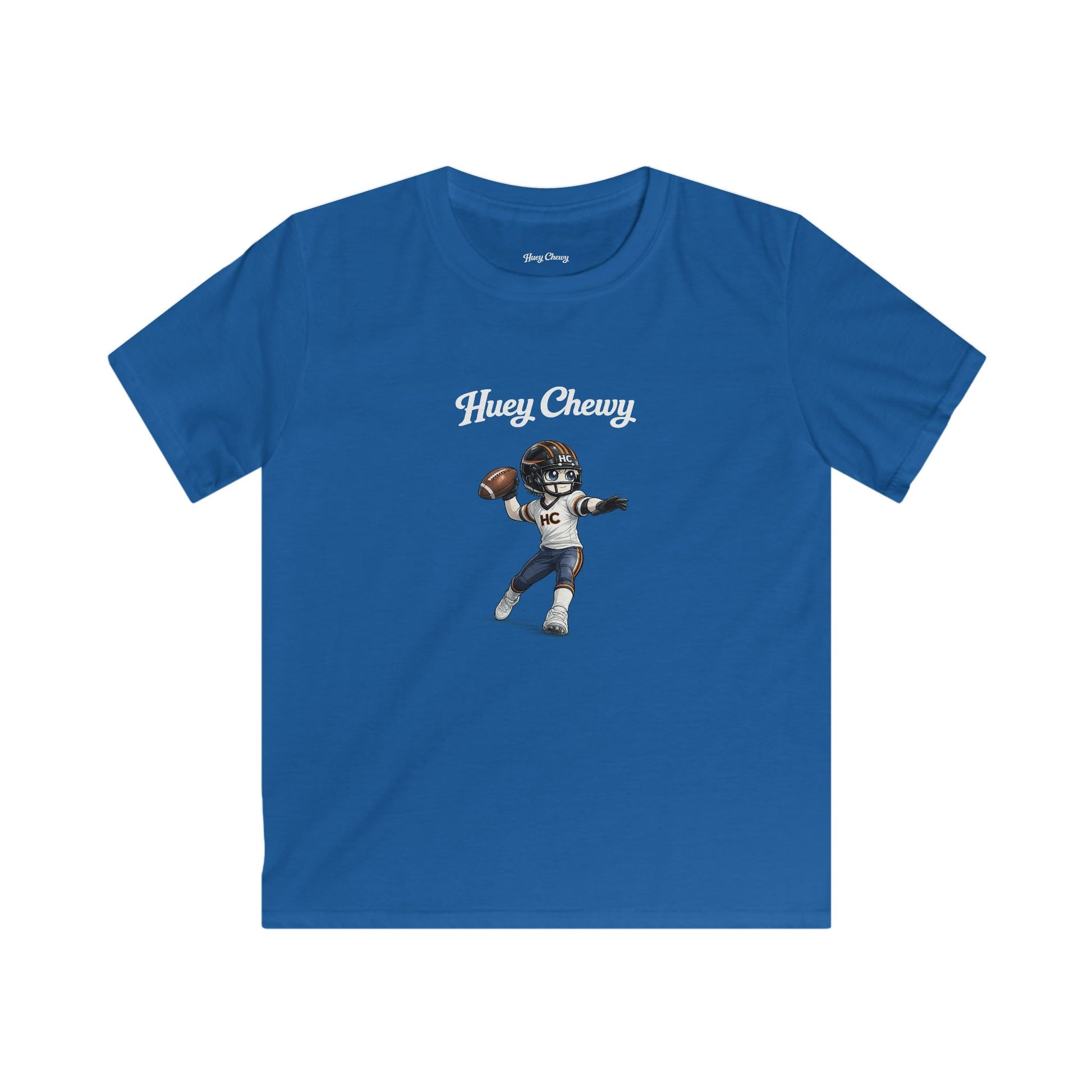 Huey Chewy American football player t-shirt in blue - flat lay