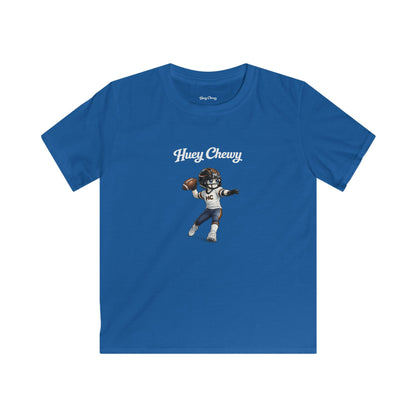Huey Chewy American football player t-shirt in blue - flat lay