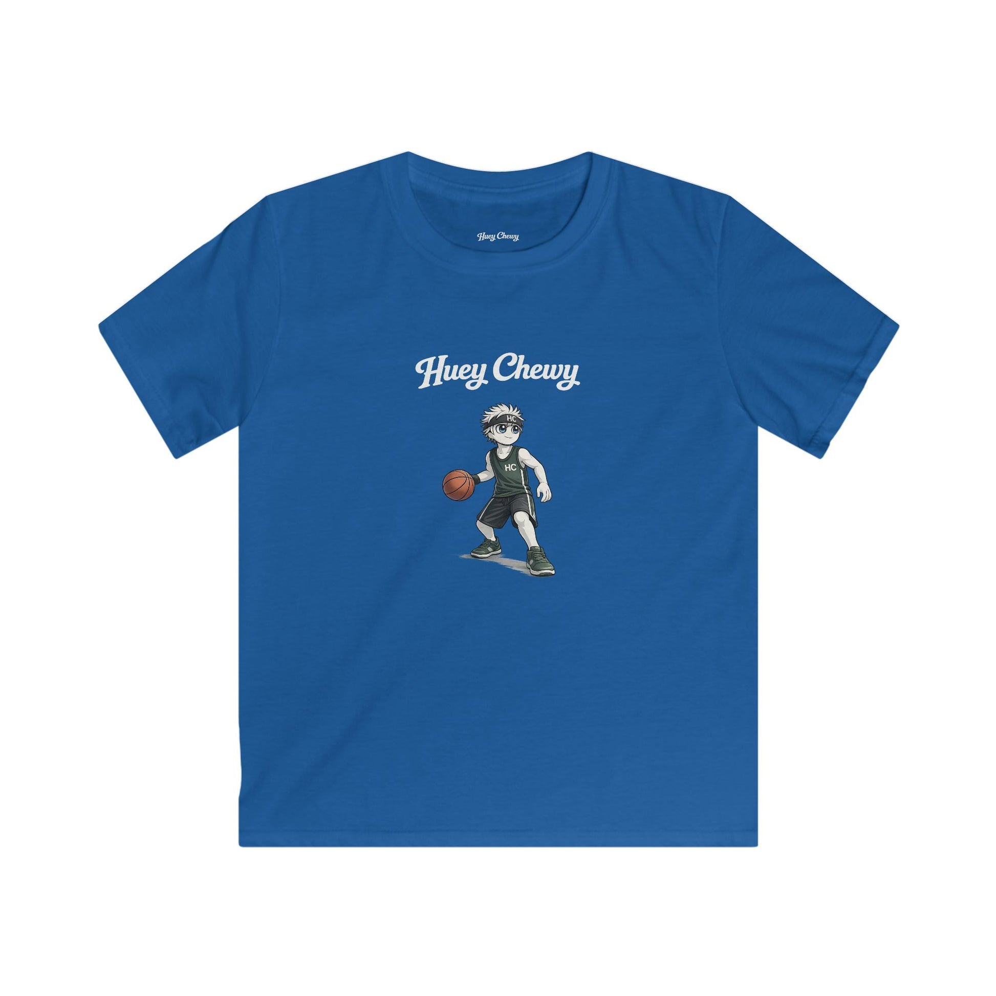 Huey Chewy basketball player t-shirt in blue - flat lay