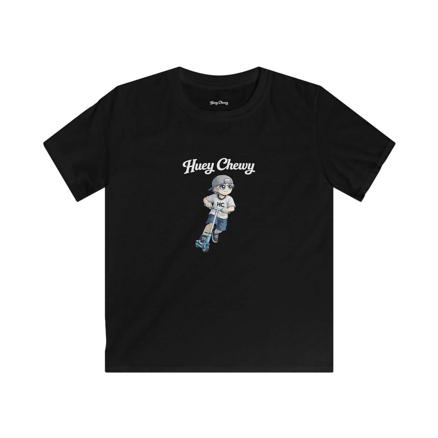 Huey Chewy scooter rider t-shirt in black - flat lay