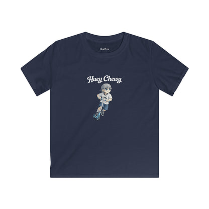 Huey Chewy scooter rider t-shirt in navy blue - flat lay