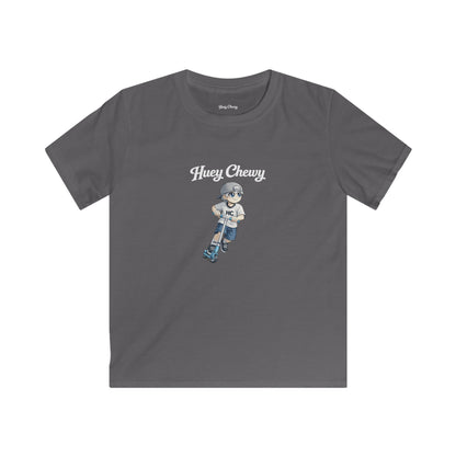 Huey Chewy scooter rider t-shirt in grey - flat lay
