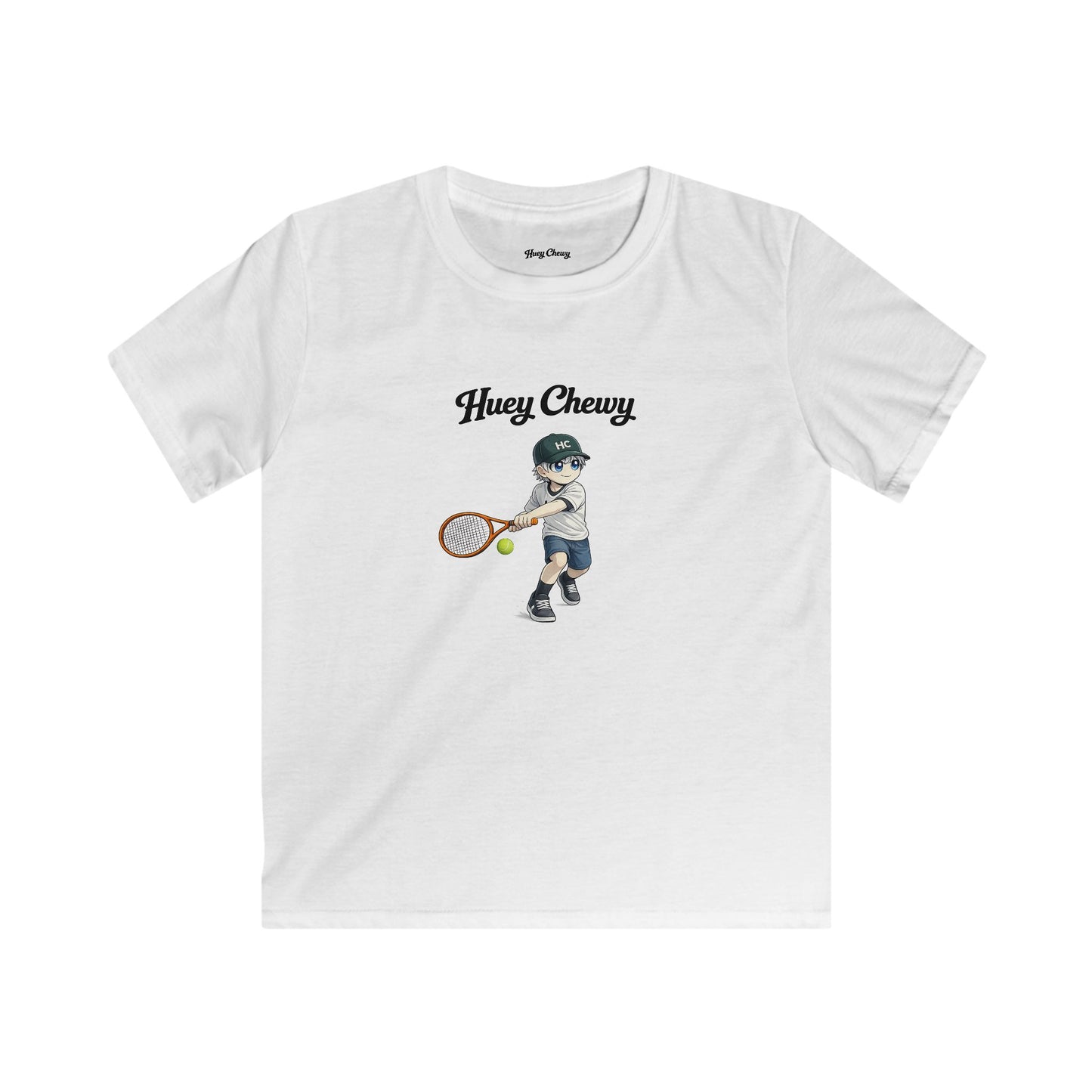 Huey Chewy tennis player t-shirt in white - flat lay