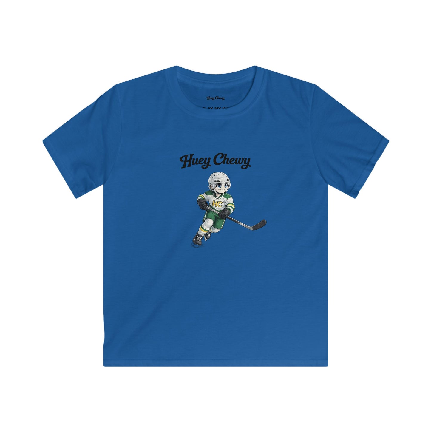 Huey Chewy ice-hockey player t-shirt in blue - flat lay