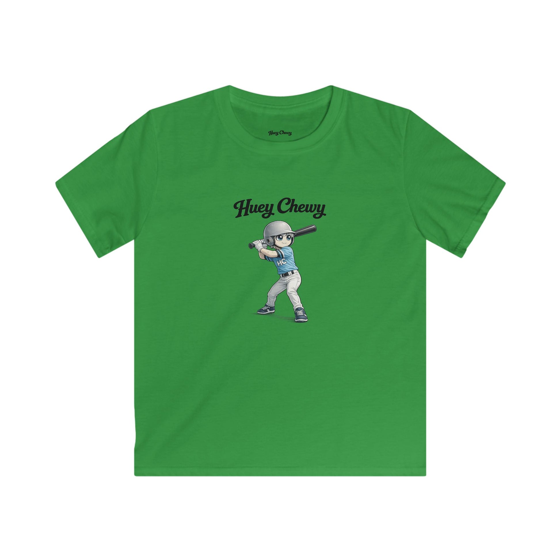 Huey Chewy baseball player t-shirt in green - flat lay