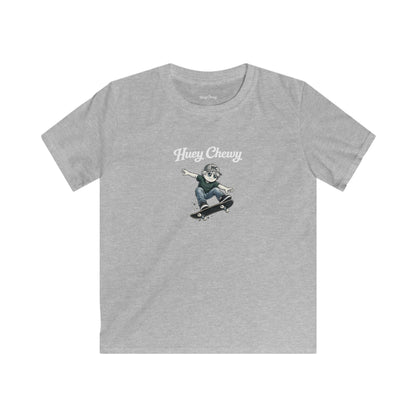 Huey Chewy skateboarder t-shirt in light grey - flat lay
