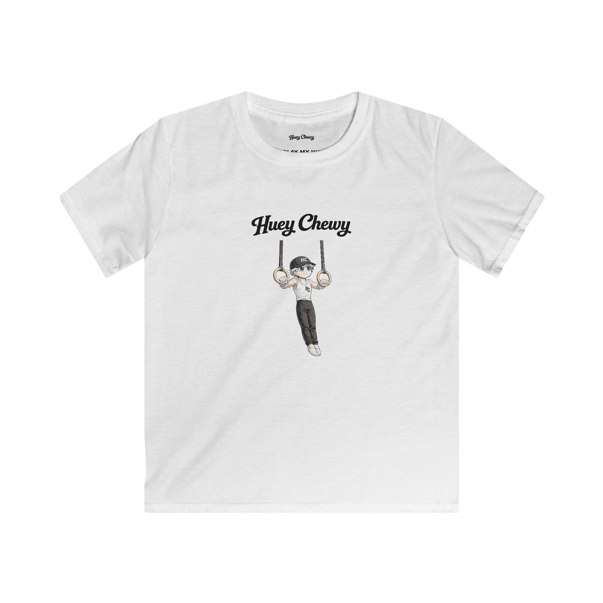 Huey Chewy gymnast t-shirt in white - flat lay