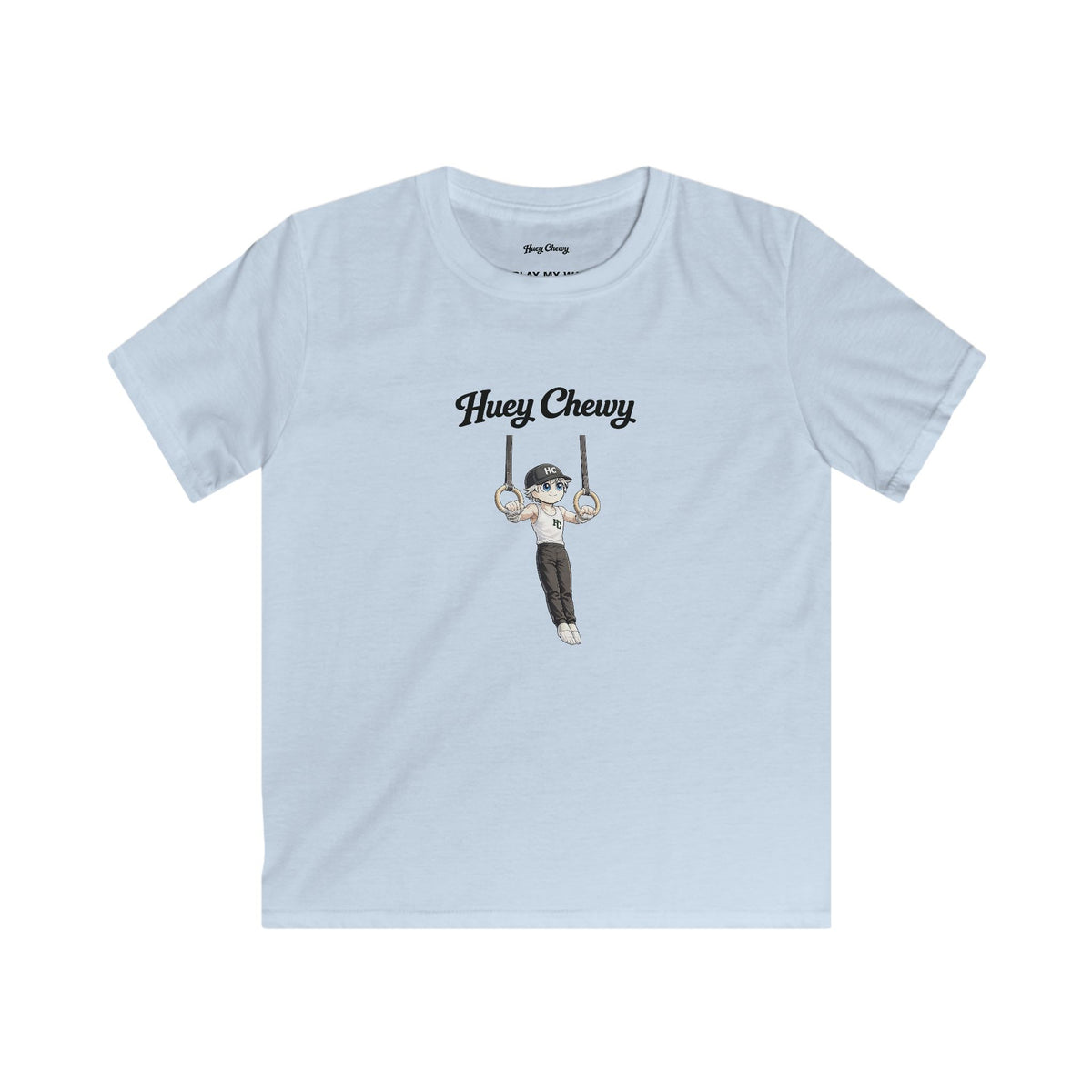 Huey Chewy gymnast t-shirt in light blue - flat lay