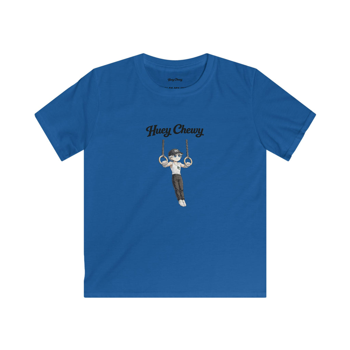 Huey Chewy gymnast t-shirt in blue - flat lay