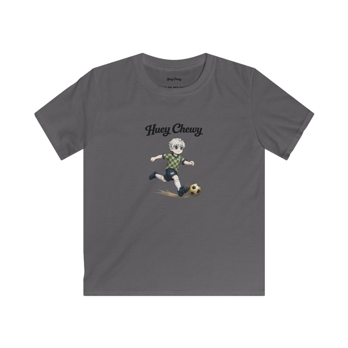 Huey Chewy football player t-shirt in dark grey - flat lay