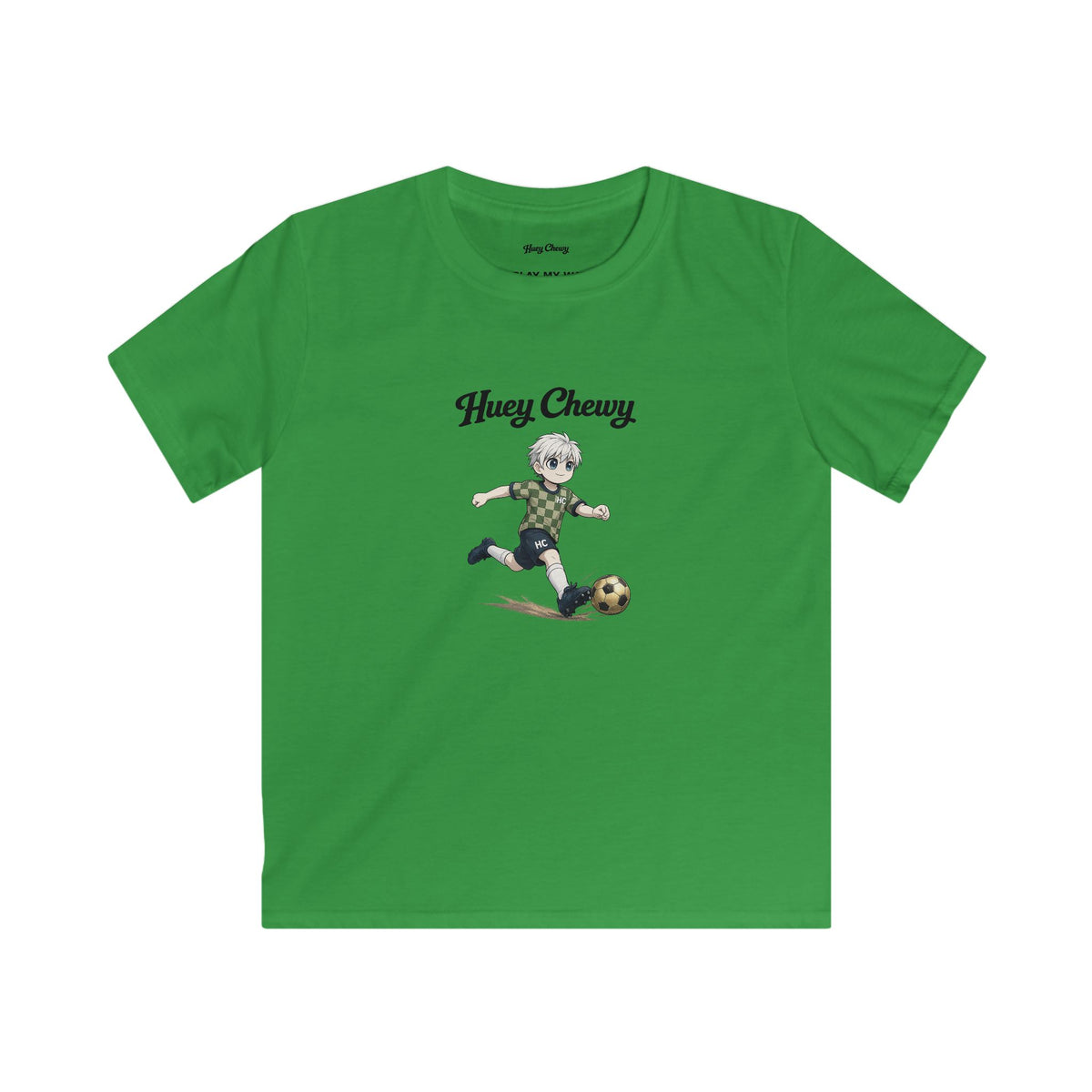Huey Chewy football player t-shirt in green - flat lay
