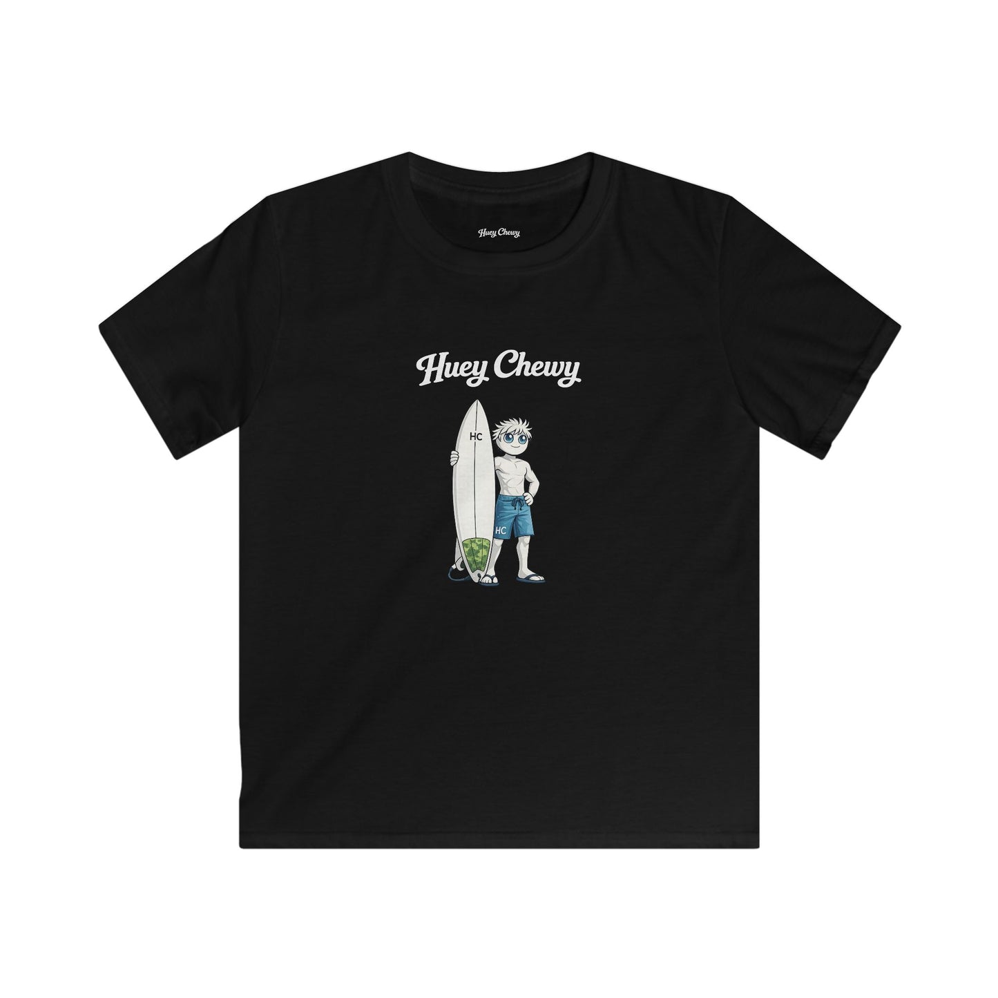 Huey Chewy surfer t-shirt in black - flat lay