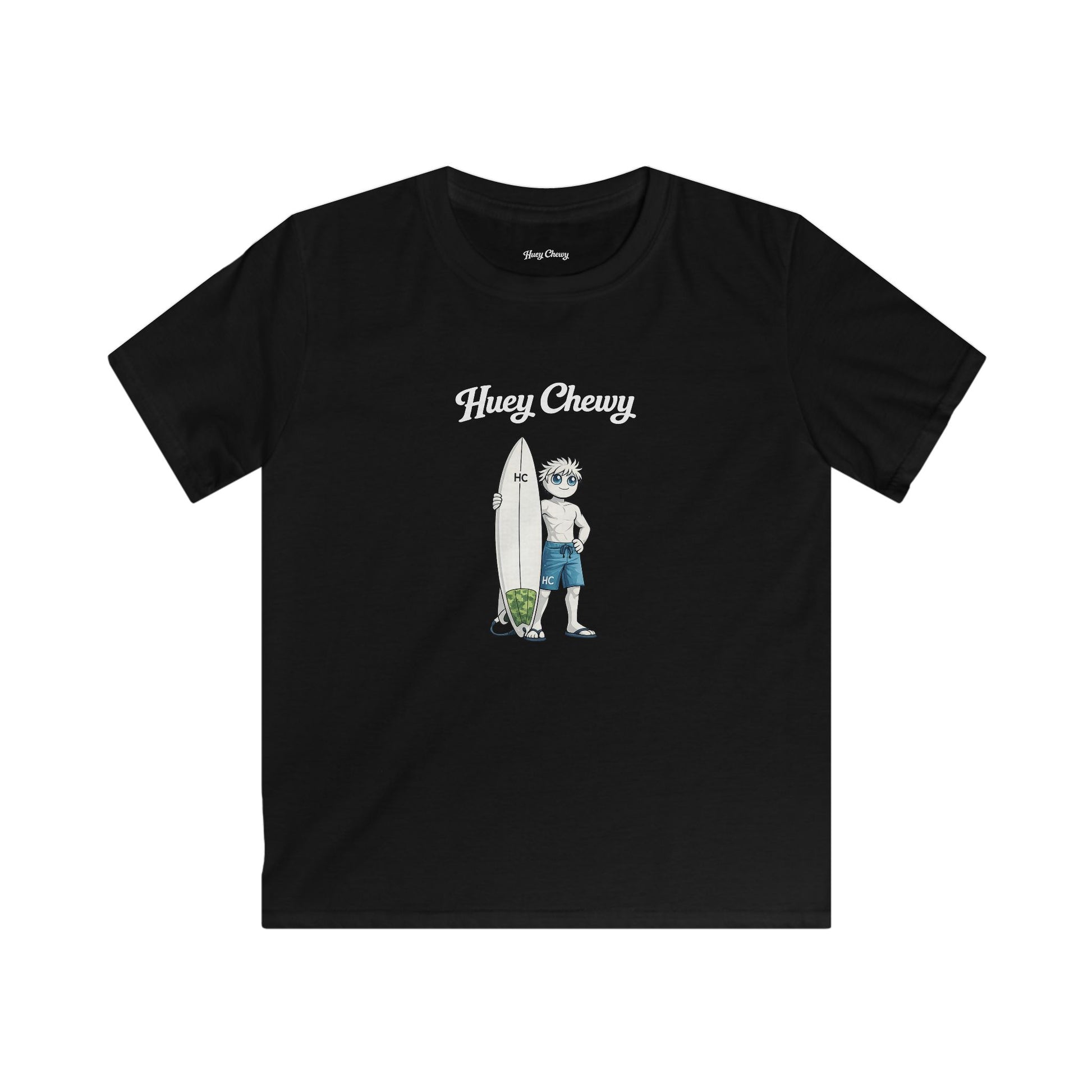 Huey Chewy surfer t-shirt in black - flat lay