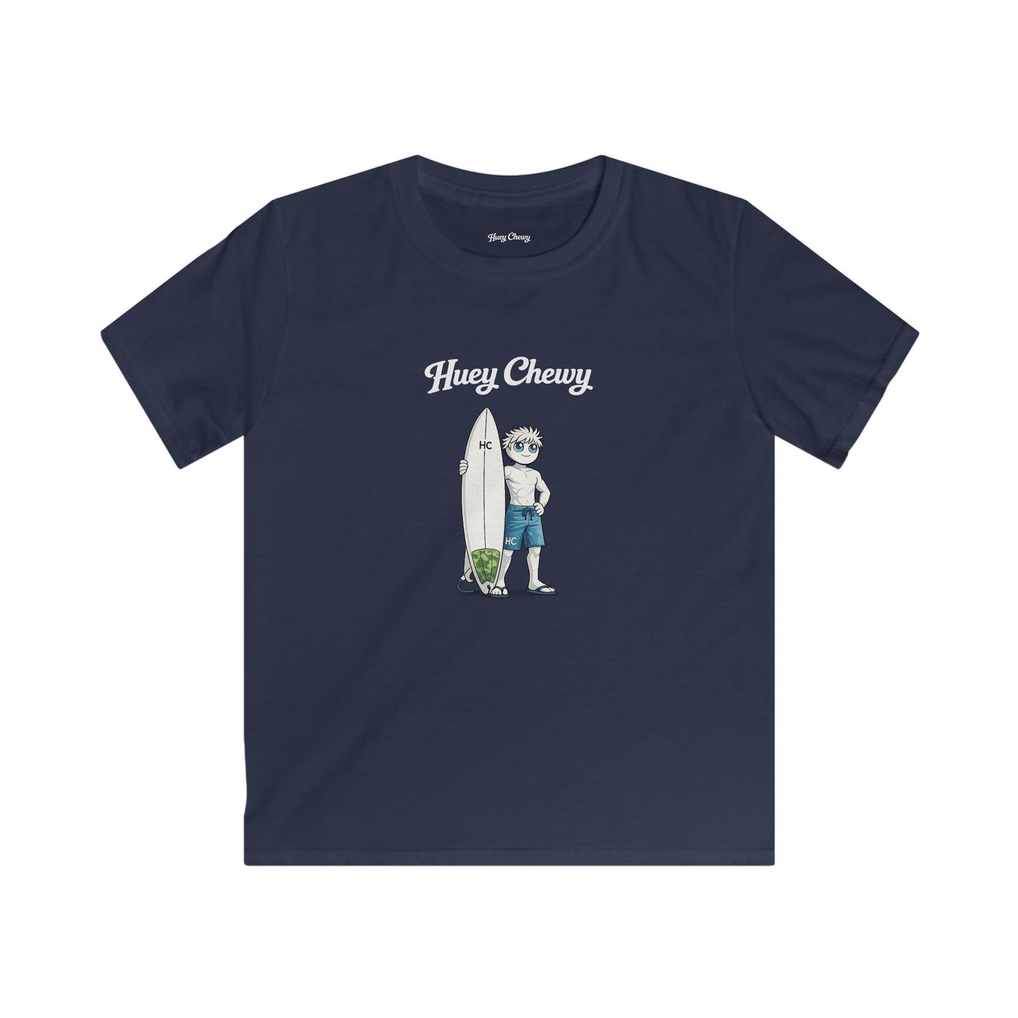 Huey Chewy surfer t-shirt in navy blue - flat lay