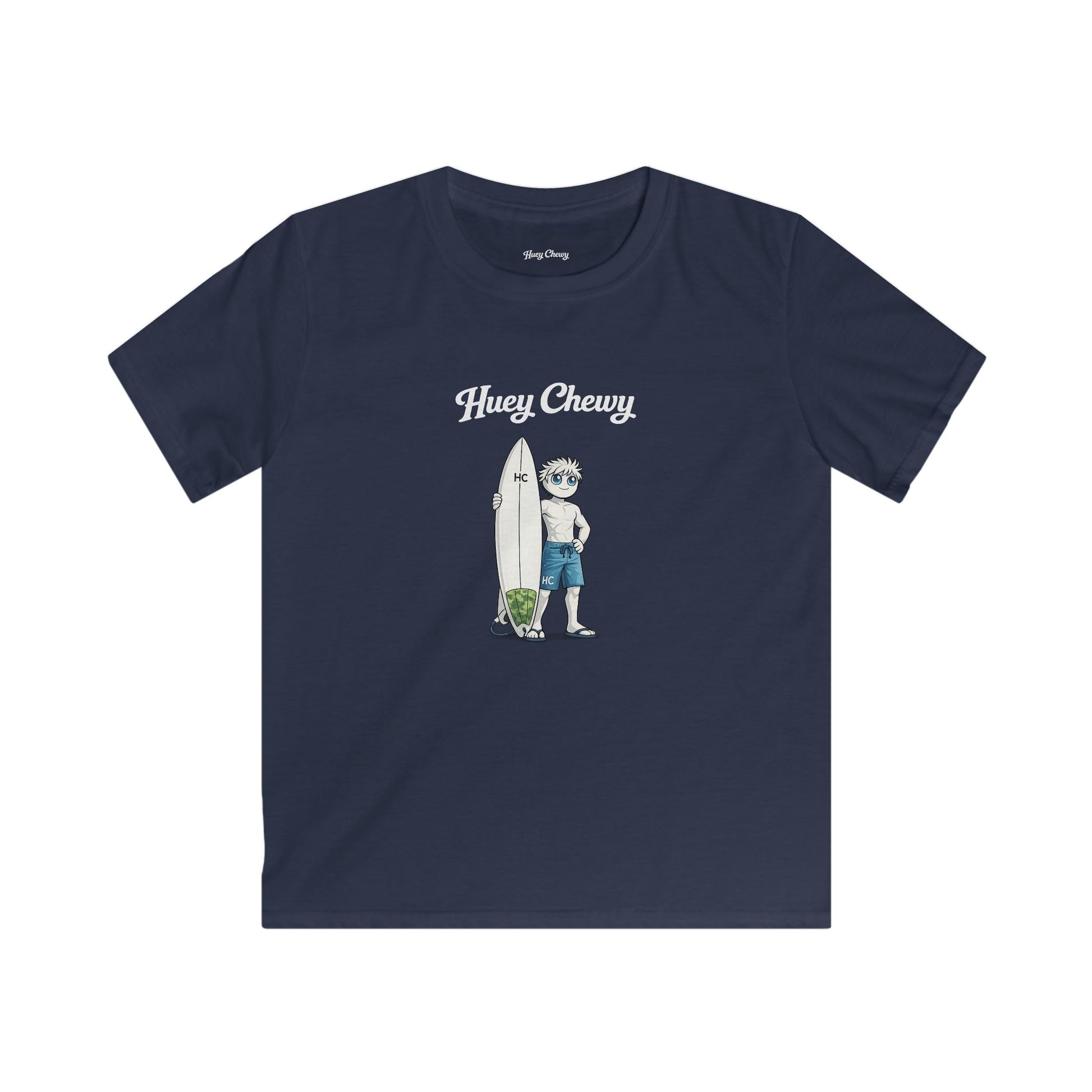 Huey Chewy surfer t-shirt in navy blue - flat lay