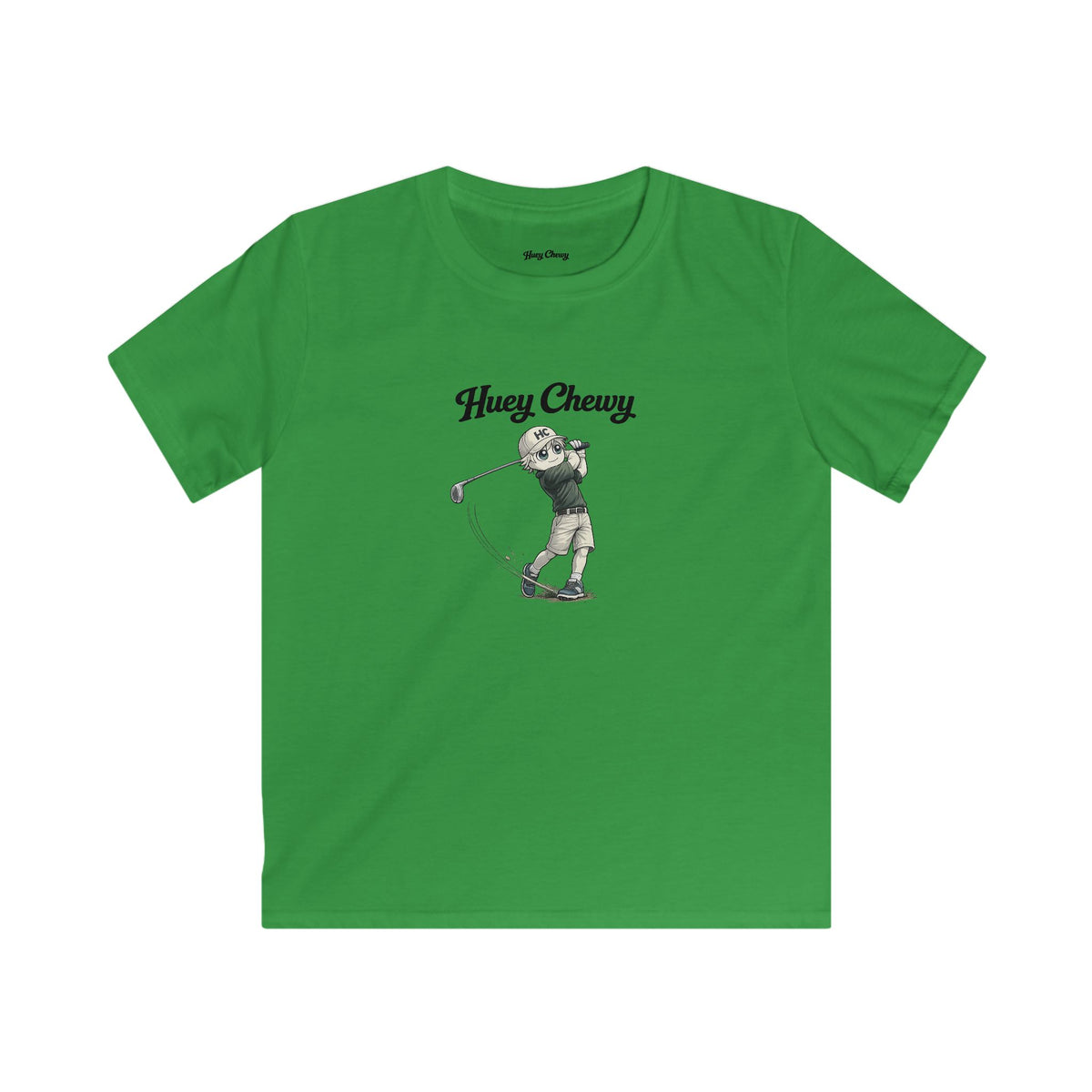 Huey Chewy golfer t-shirt in green - flat lay