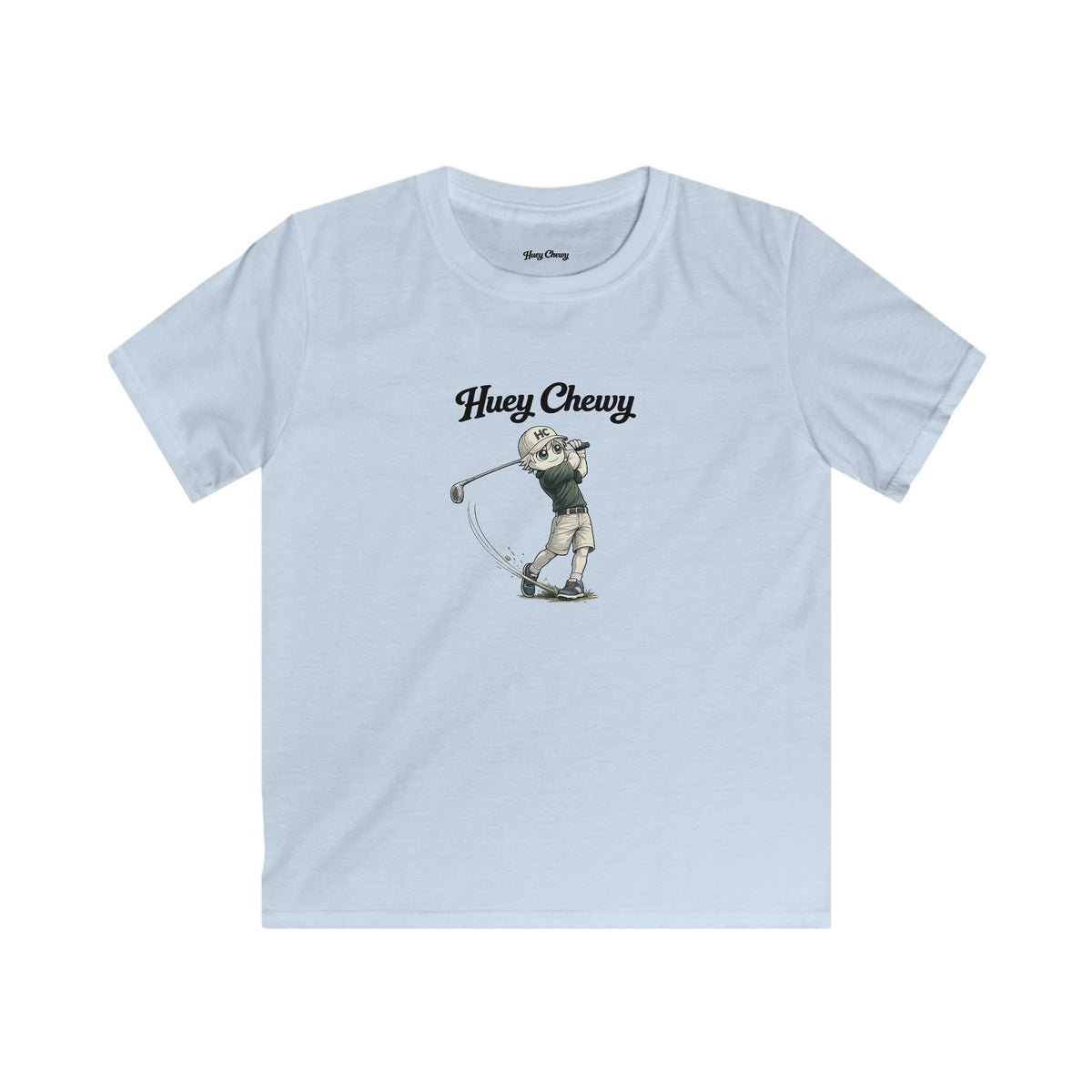 Huey Chewy golfer t-shirt in light blue - flat lay