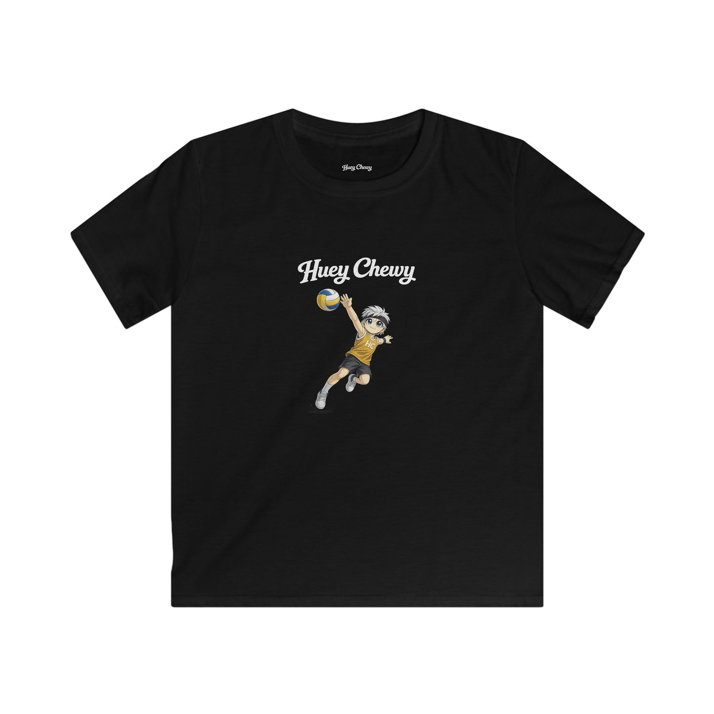 Huey Chewy volleyball player t-shirt in black - flat lay
