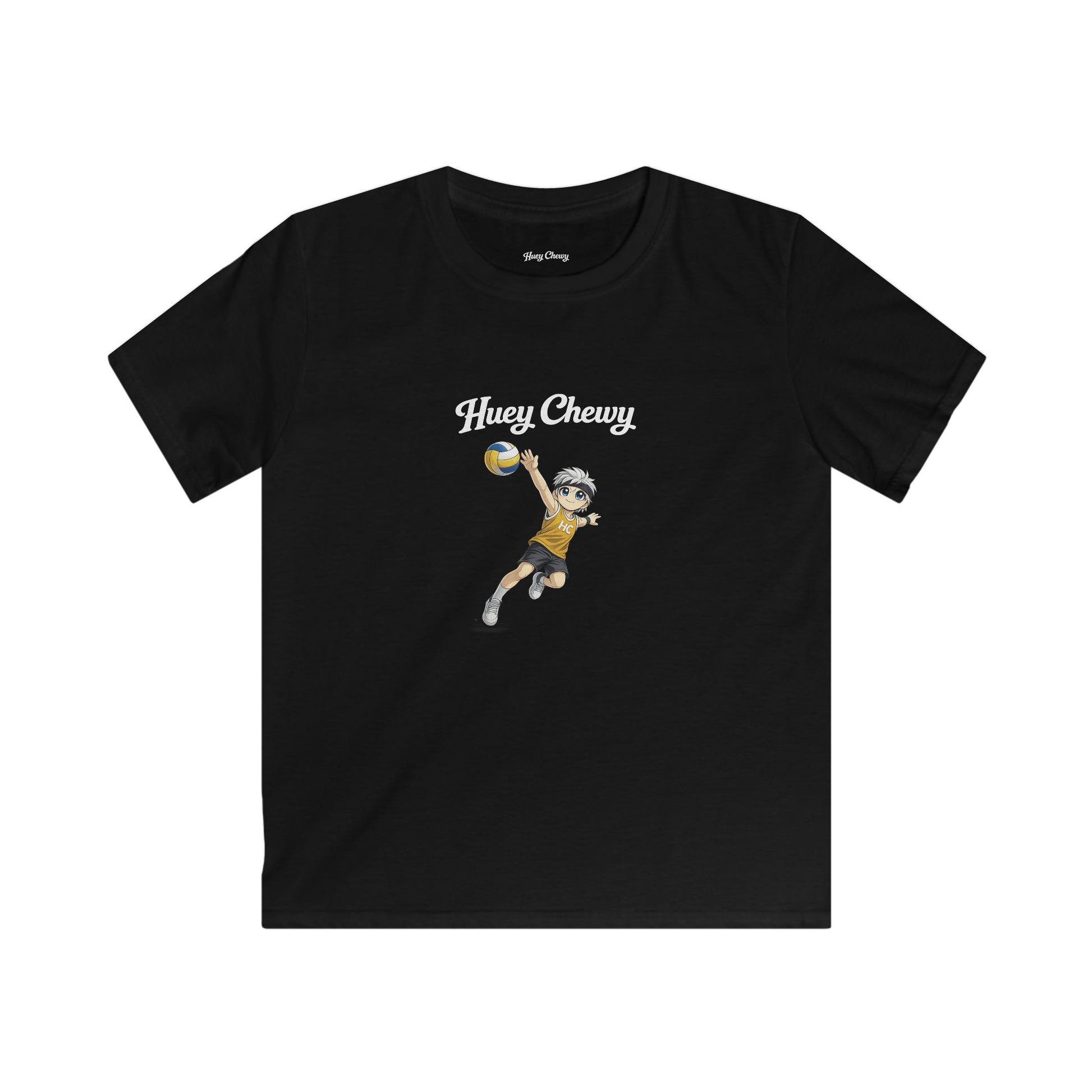 Huey Chewy volleyball player t-shirt in black - flat lay