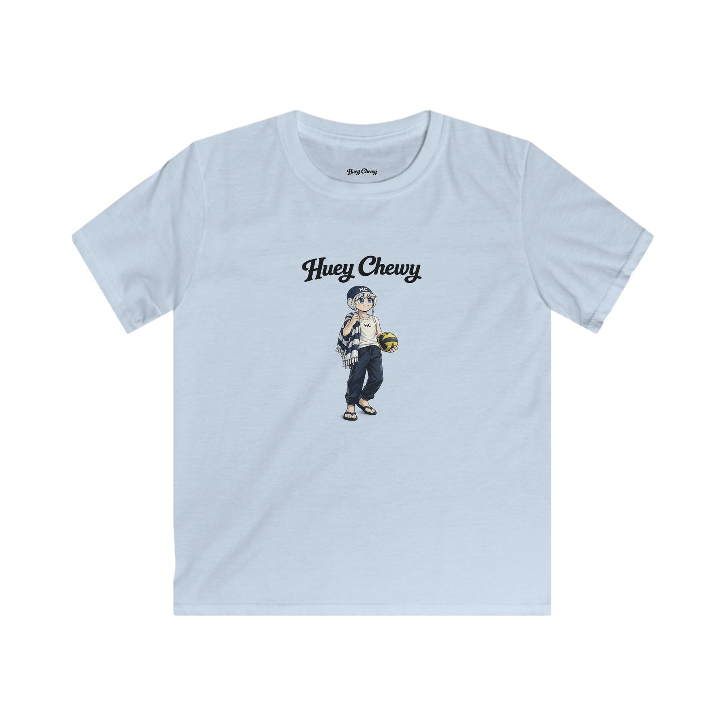Huey Chewy water polo player t-shirt in light blue - flat lay