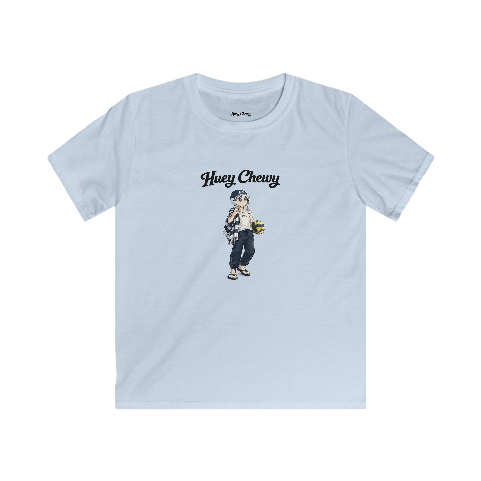 Huey Chewy water polo player t-shirt in light blue - flat lay