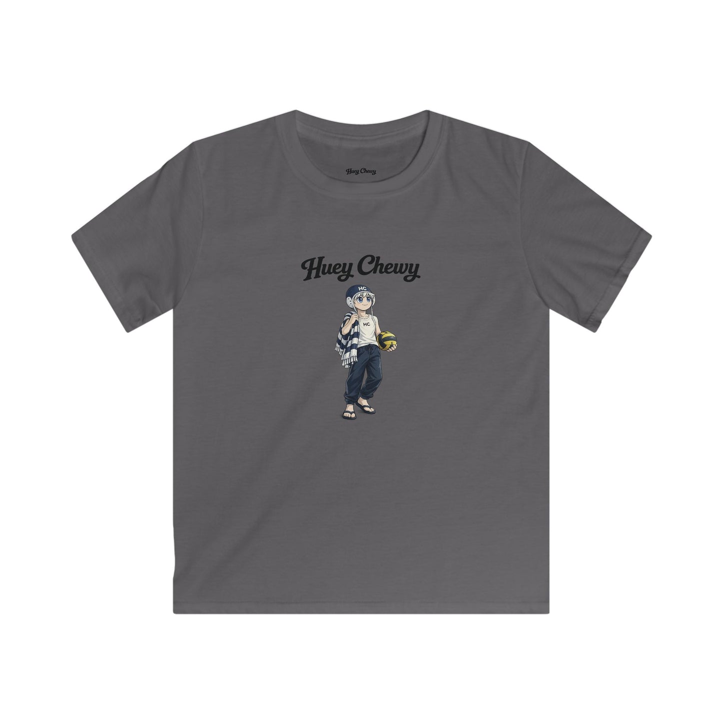 Huey Chewy water polo player t-shirt in charcoal - flat lay