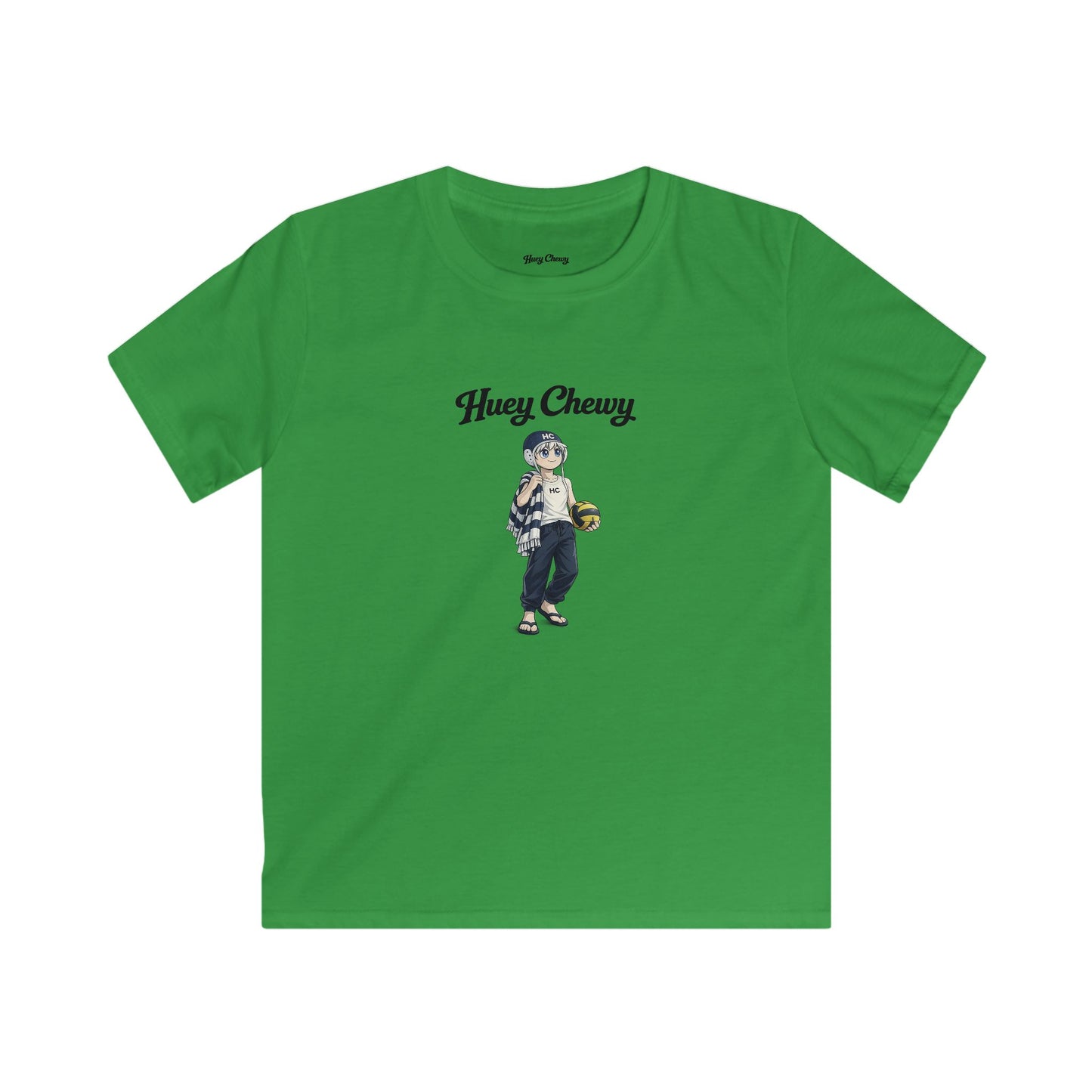 Huey Chewy water polo player t-shirt in green - flat lay