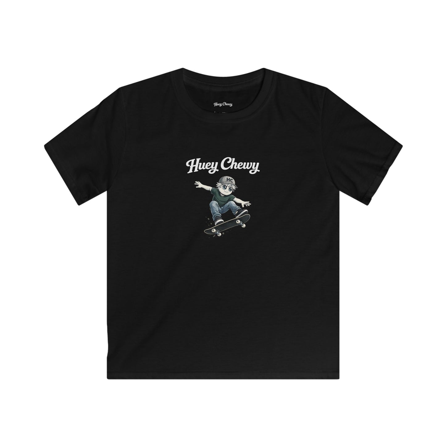 Huey Chewy skateboarder t-shirt in black - flat lay