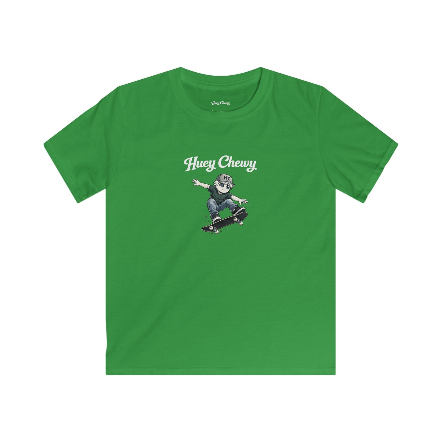 Huey Chewy skateboarder t-shirt in green - flat lay