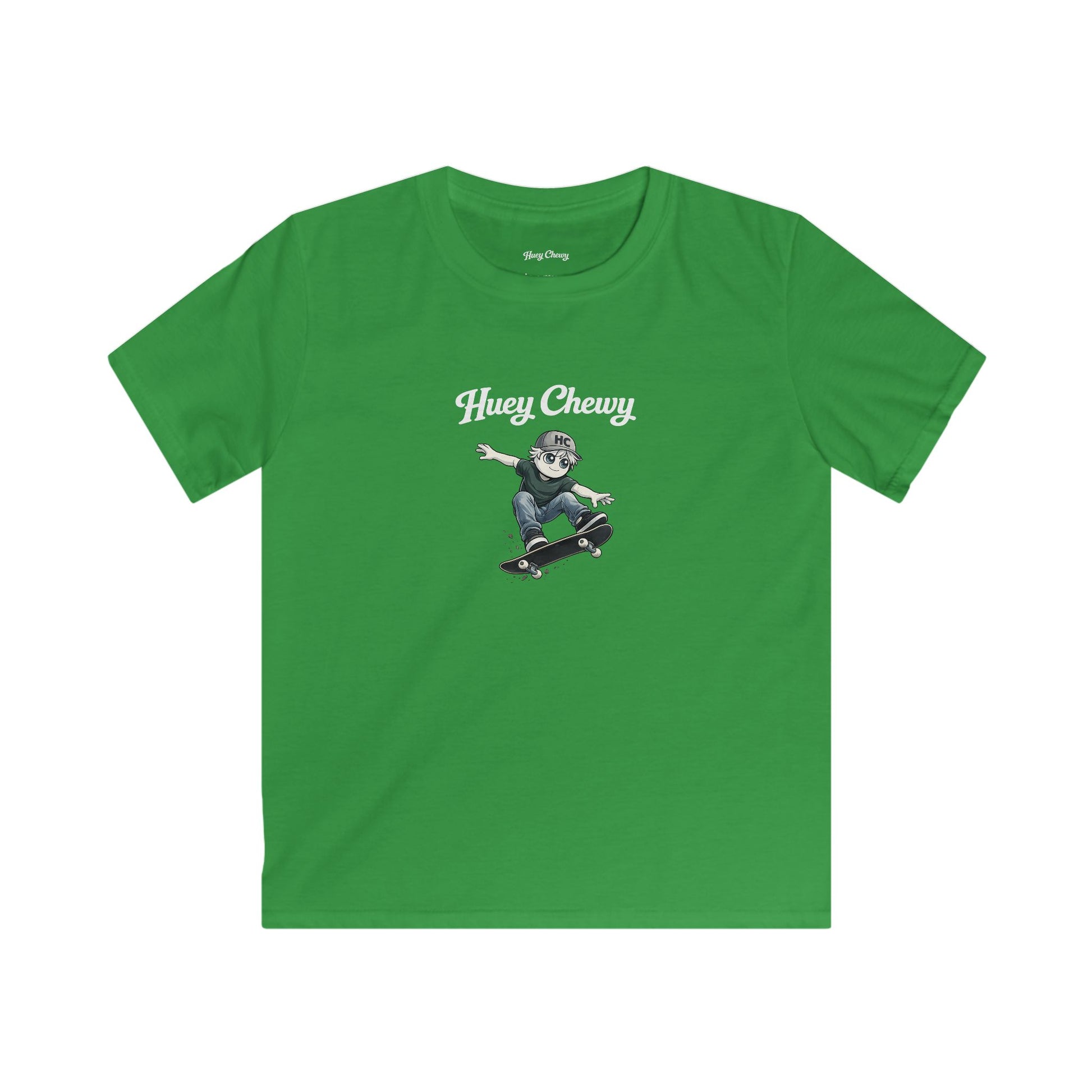 Huey Chewy skateboarder t-shirt in green - flat lay