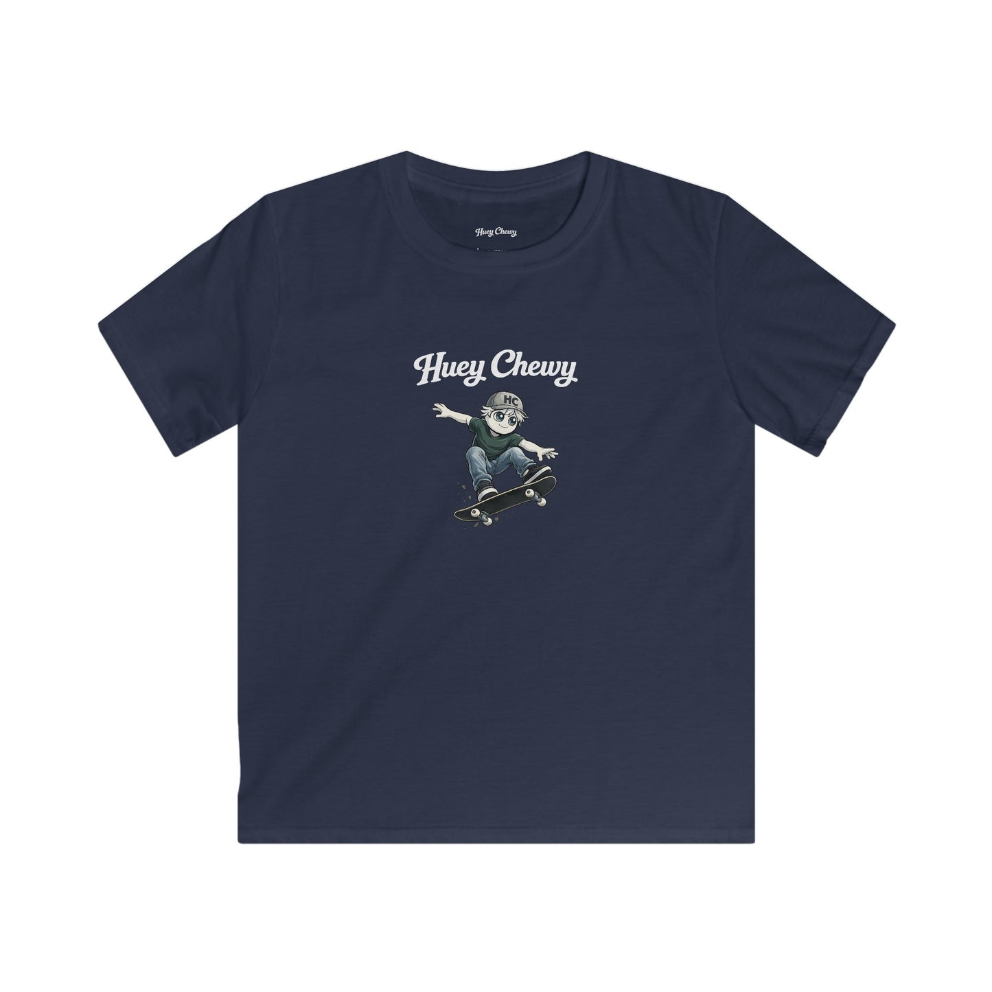 Huey Chewy skateboarder t-shirt in navy blue - flat lay