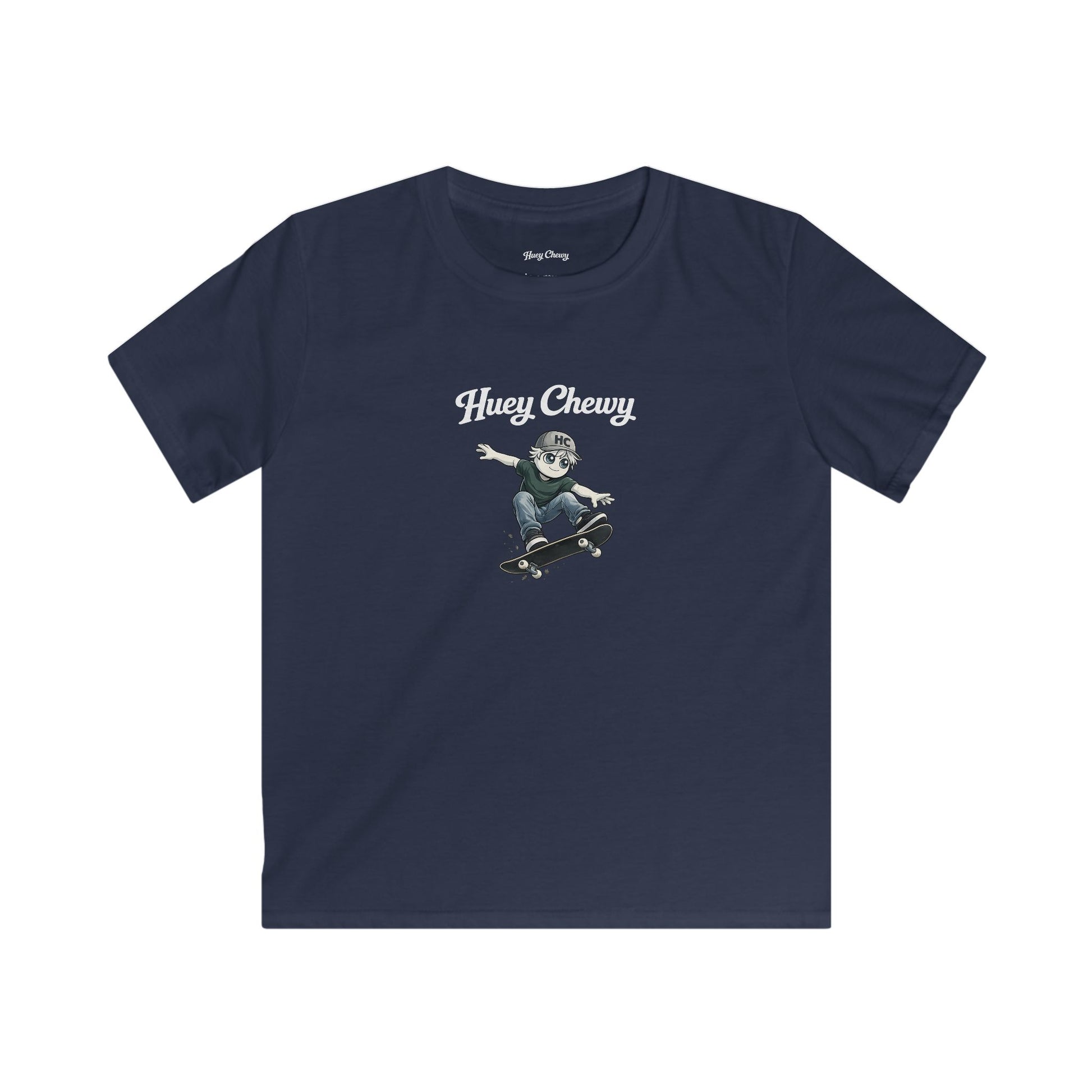 Huey Chewy skateboarder t-shirt in navy blue - flat lay