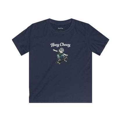 Huey Chewy skateboarder t-shirt in navy blue - flat lay