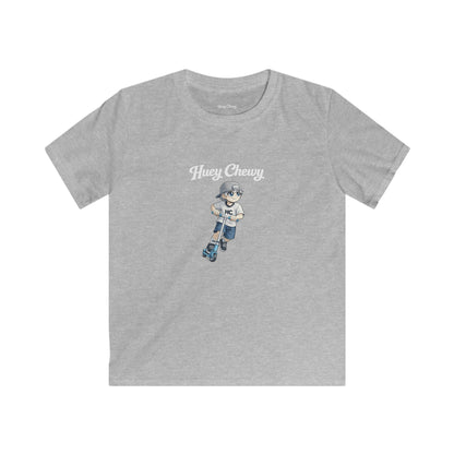 Huey Chewy scooter rider t-shirt in light grey - flat lay