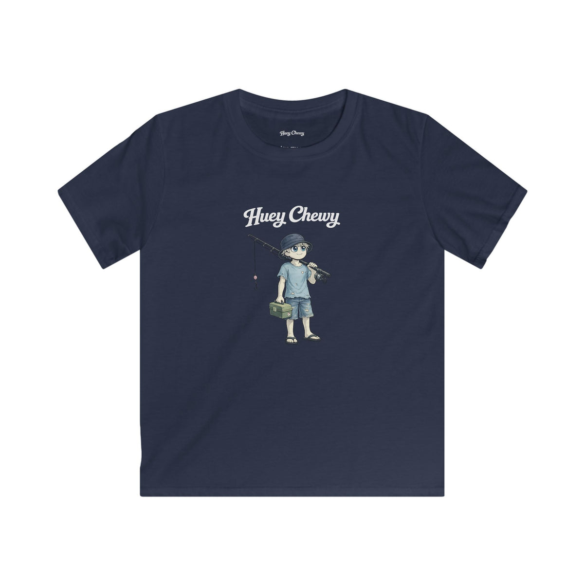 Huey Chewy fisherman t-shirt in navy blue - flat lay