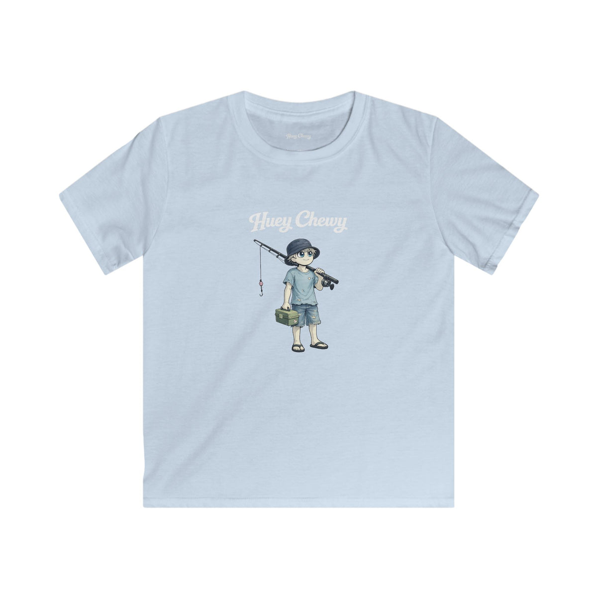 Huey Chewy fisherman t-shirt in light blue - flat lay