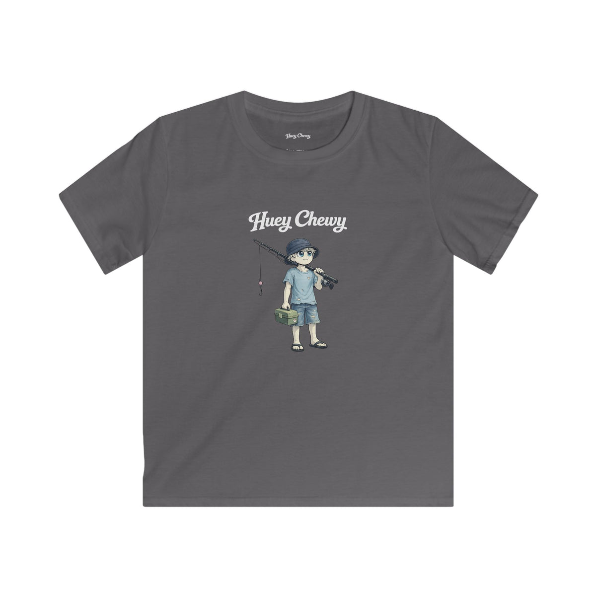 Huey Chewy fisherman t-shirt in grey - flat lay