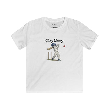 Huey Chewy cricket player t-shirt in white - flat lay