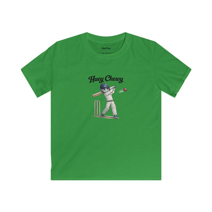 Huey Chewy cricket player t-shirt in green - flat lay