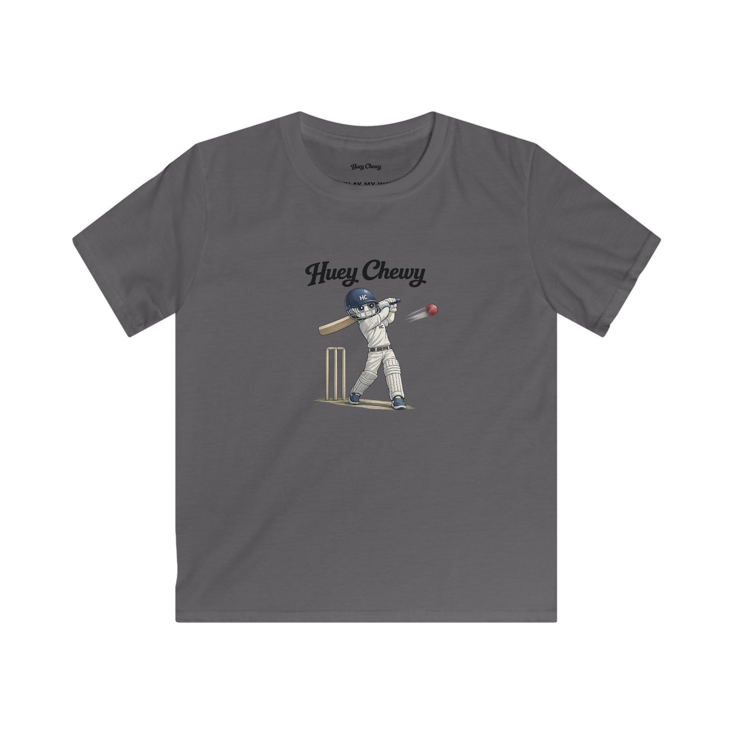 Huey Chewy cricket player t-shirt in grey - flat lay