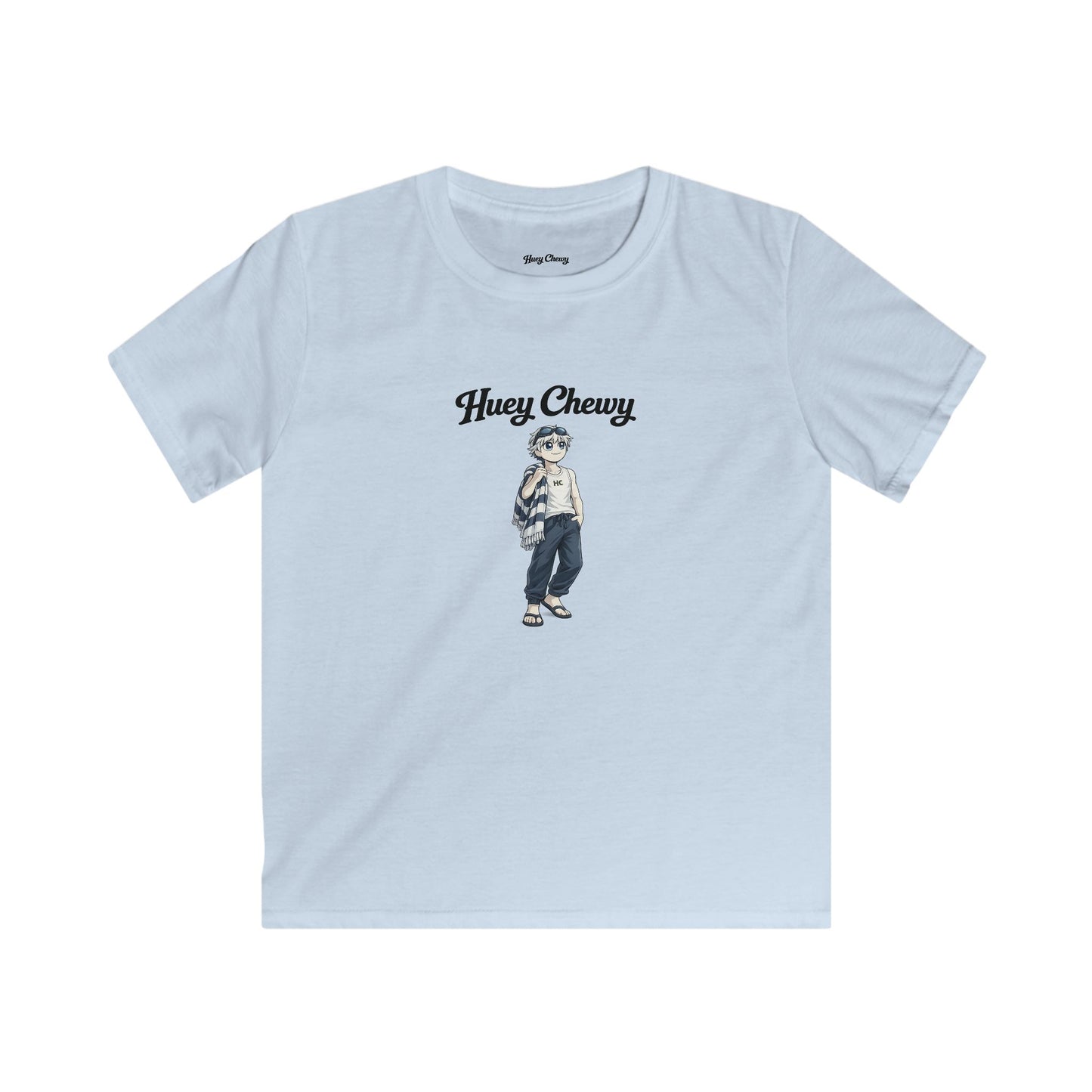 Huey Chewy swimmer t-shirt in light blue - flat lay