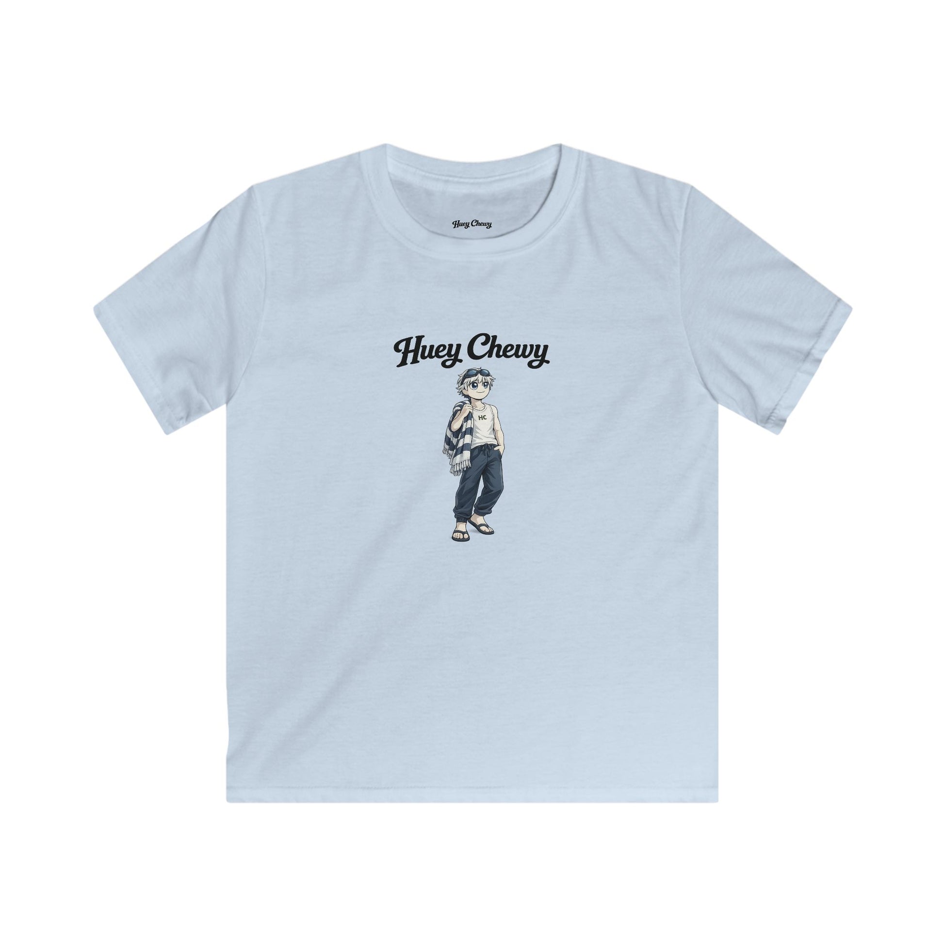 Huey Chewy swimmer t-shirt in light blue - flat lay